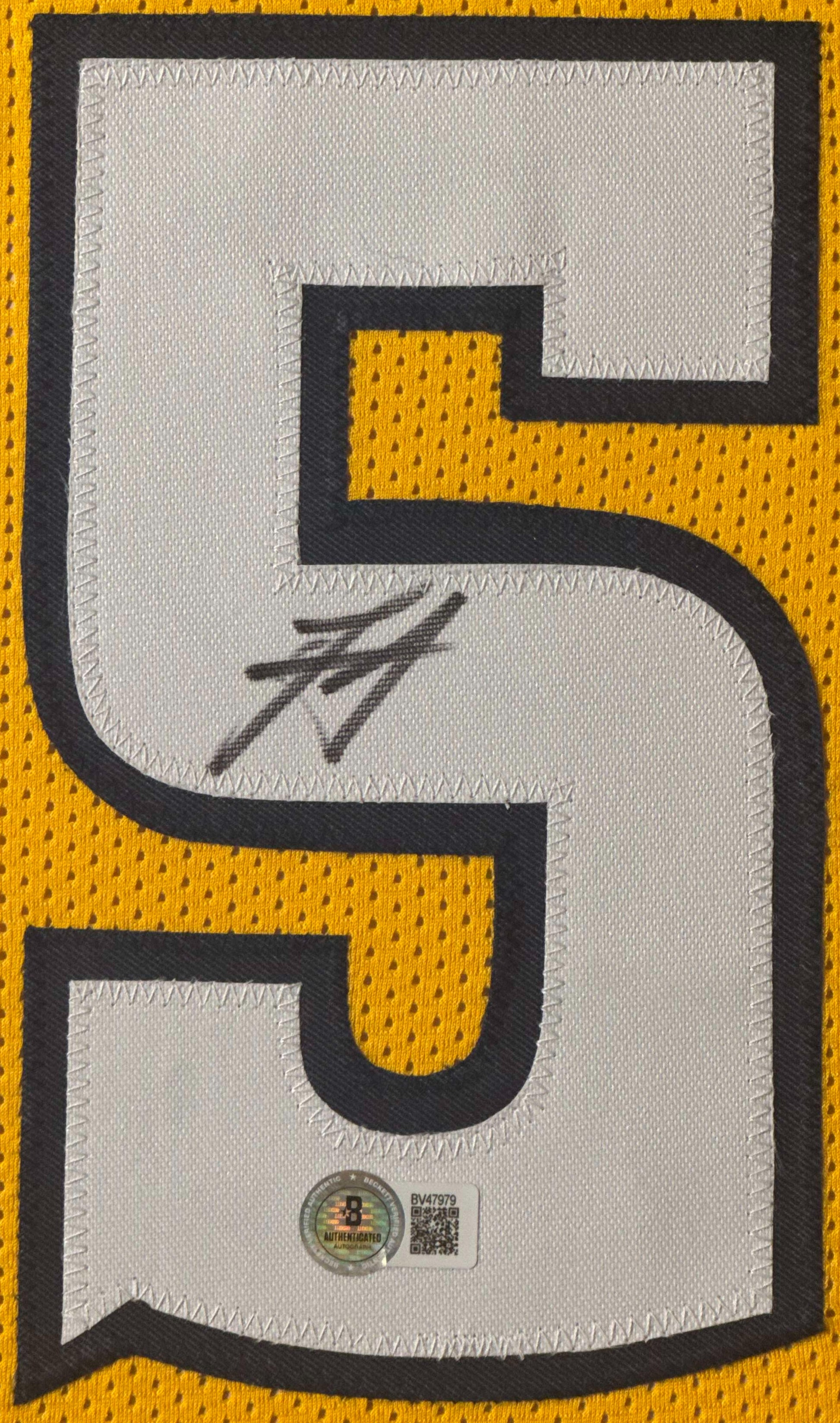 Nikola Jokic Signed Denver Nuggets Jersey Framed Beckett COA - Close up of Number