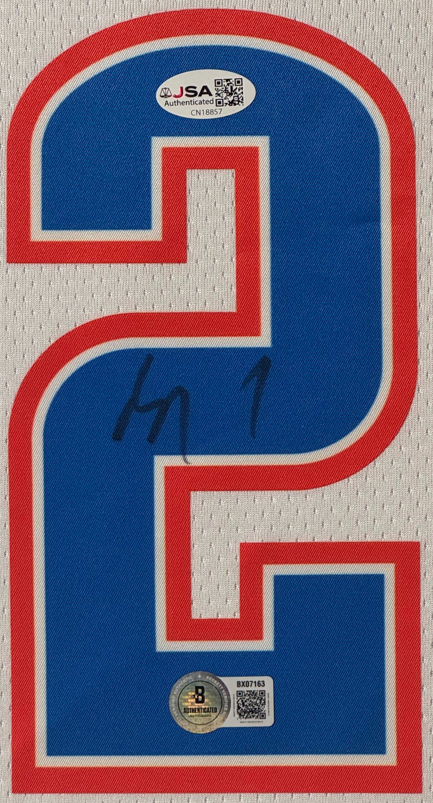 Shai Gilgeous-Alexander Signed Oklahoma City Thunder Nike Jersey Framed Beckett & JSA COA - Close up of Number