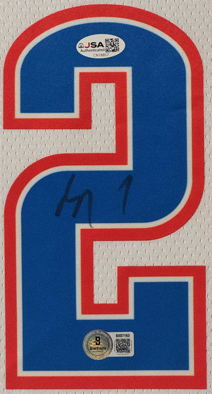 Shai Gilgeous-Alexander Signed Oklahoma City Thunder Nike Jersey Framed Beckett & JSA COA - Close up of Number