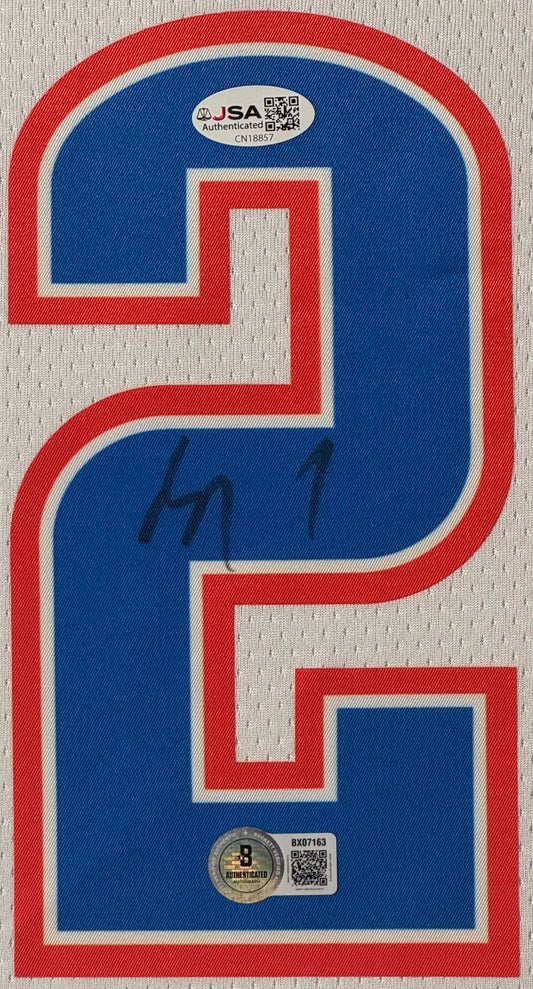 Shai Gilgeous-Alexander Signed Oklahoma City Thunder Nike Jersey Framed Beckett & JSA COA - Close up of Number