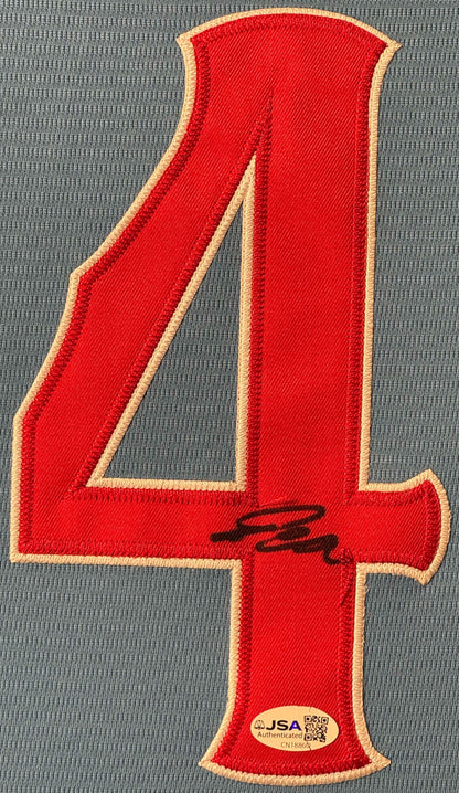 Pete Crow-Armstrong Signed Chicago Cubs Nike Jersey Framed JSA COA - Close up of Number