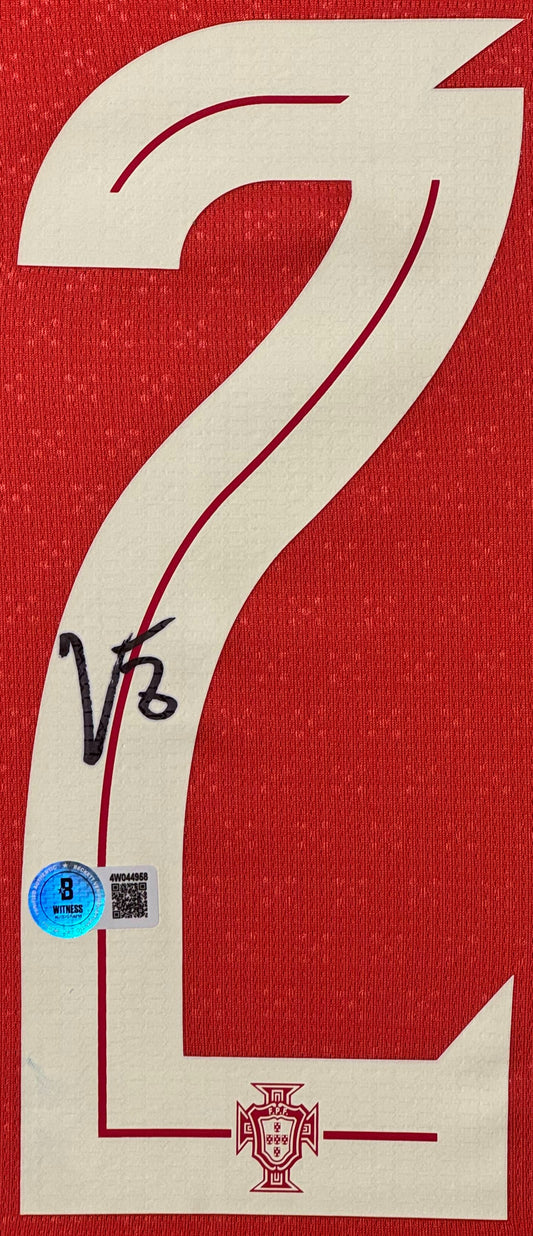 Vitinha Signed Portugal Puma Jersey Framed Beckett COA - Close up of Number