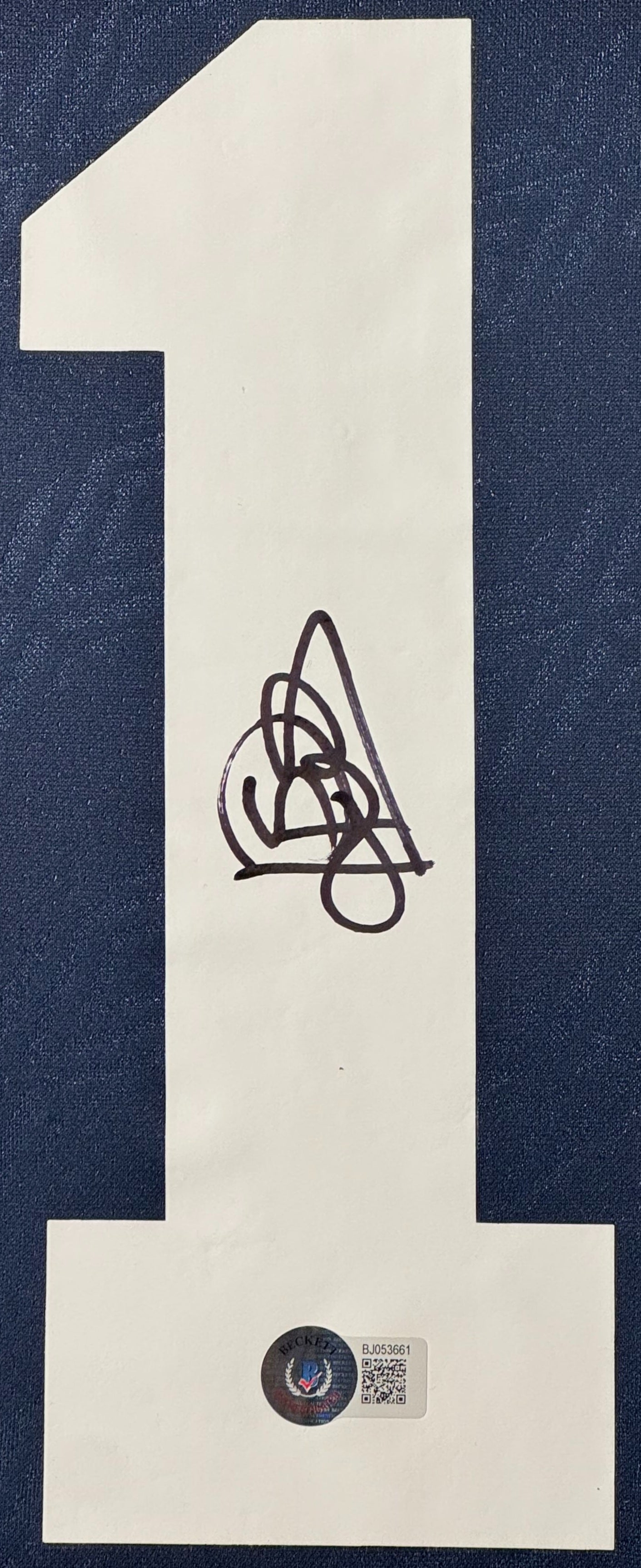 Patrick Kluivert Signed Ajax Umbro Jersey Framed Beckett COA - Close up of Number