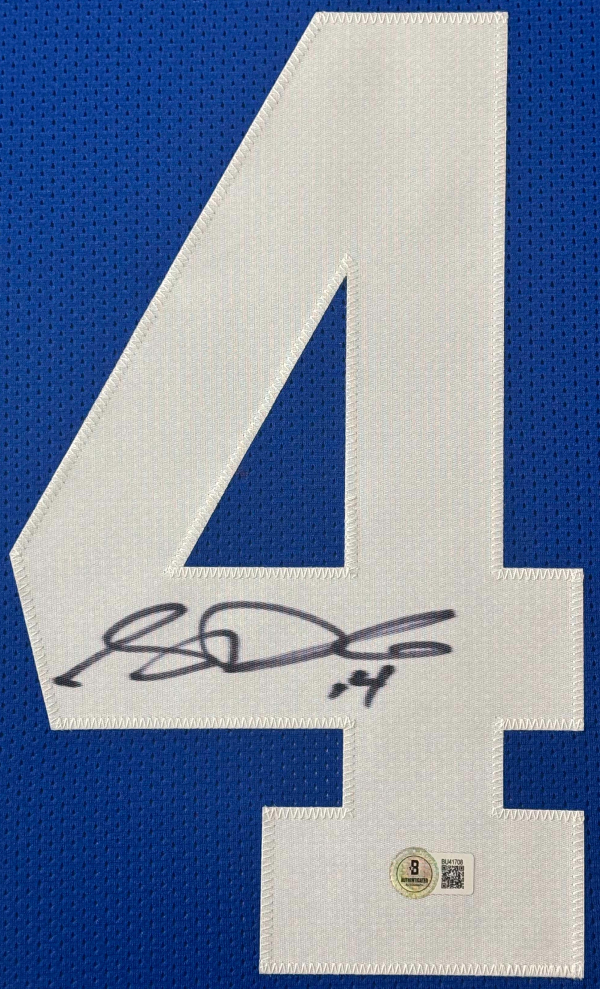 Sam Darnold Signed Seattle Seahawks Jersey Framed Beckett COA - Close up of Number