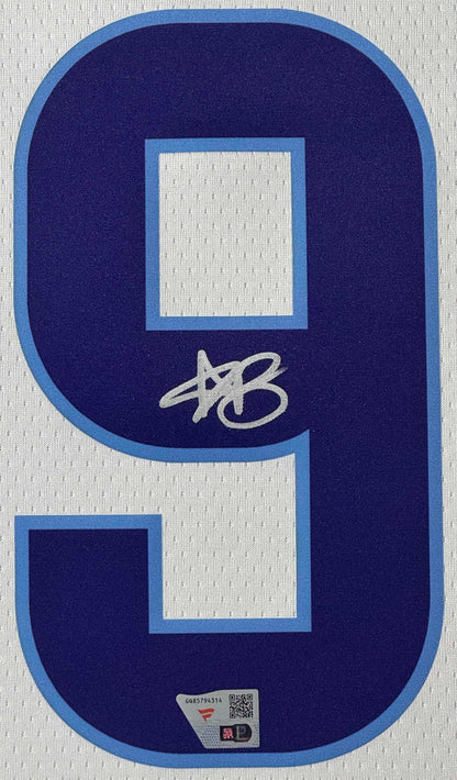 Ace Bailey Signed Utah Jazz Nike Jersey Framed Fanatics COA - Close up of Number