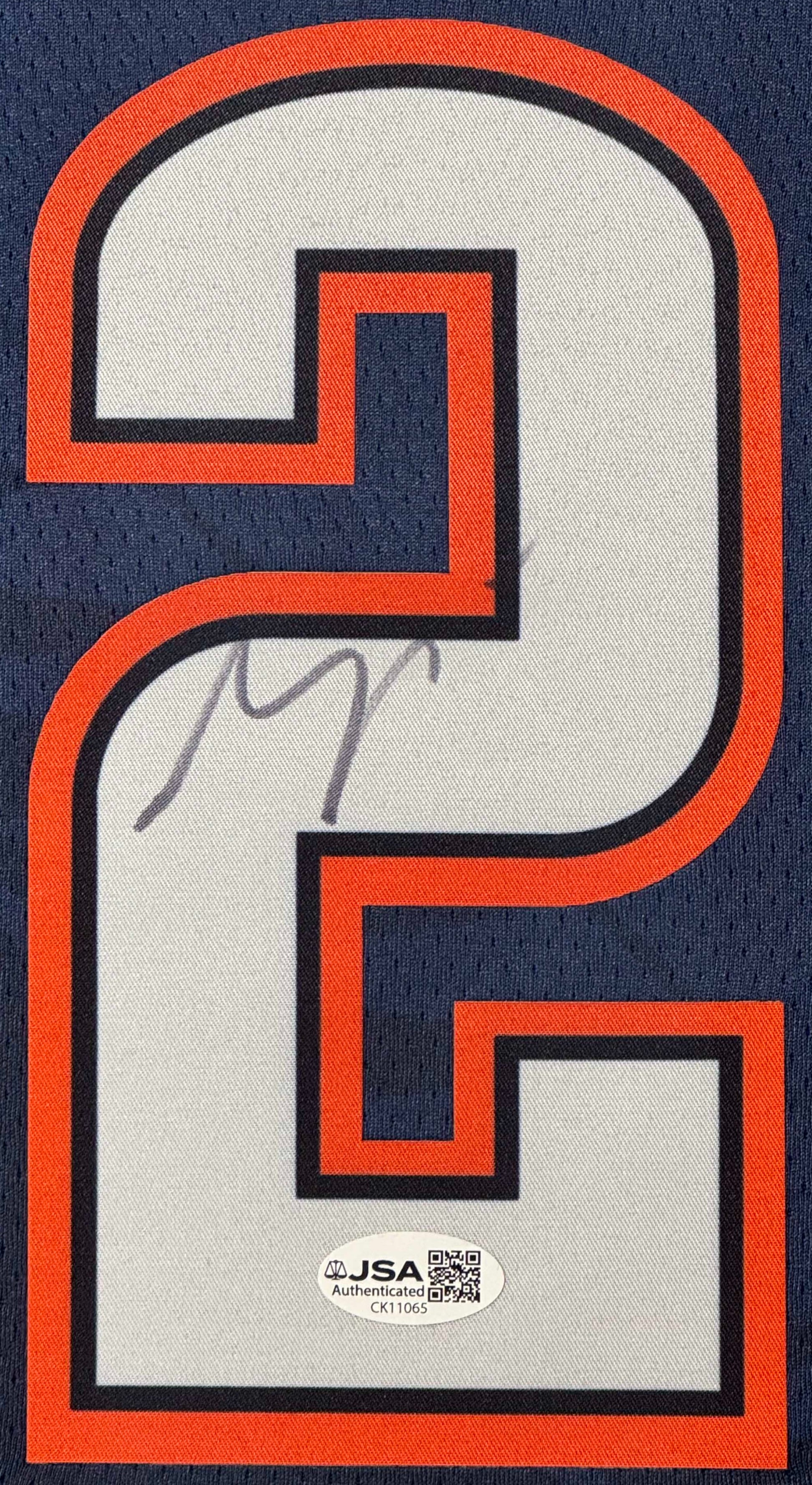 Shai Gilgeous-Alexander Signed Oklahoma City Thunder Nike Jersey Framed JSA COA - Close up of Number