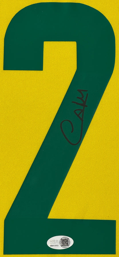 Cafu Signed Brazil Nike Jersey Framed JSA COA - Close up of Number