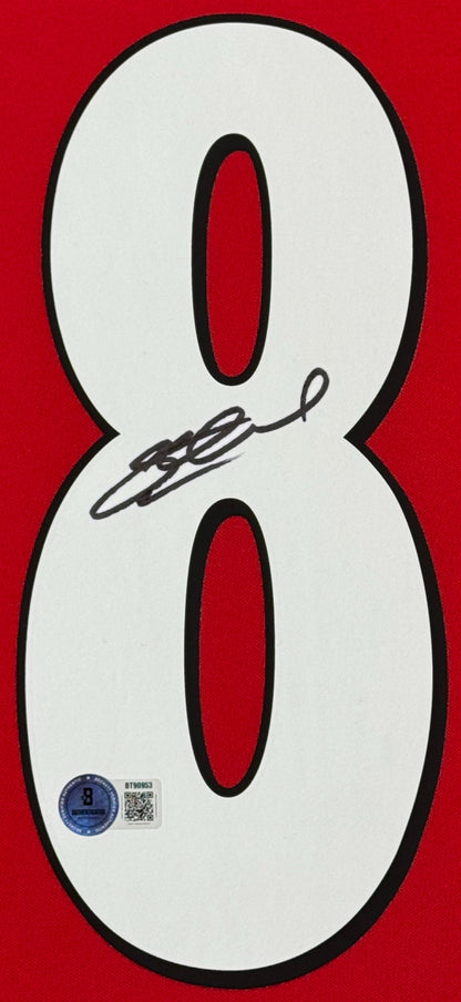Steven Gerrard Signed Liverpool Reebok Jersey Framed Beckett COA - Close up of Number