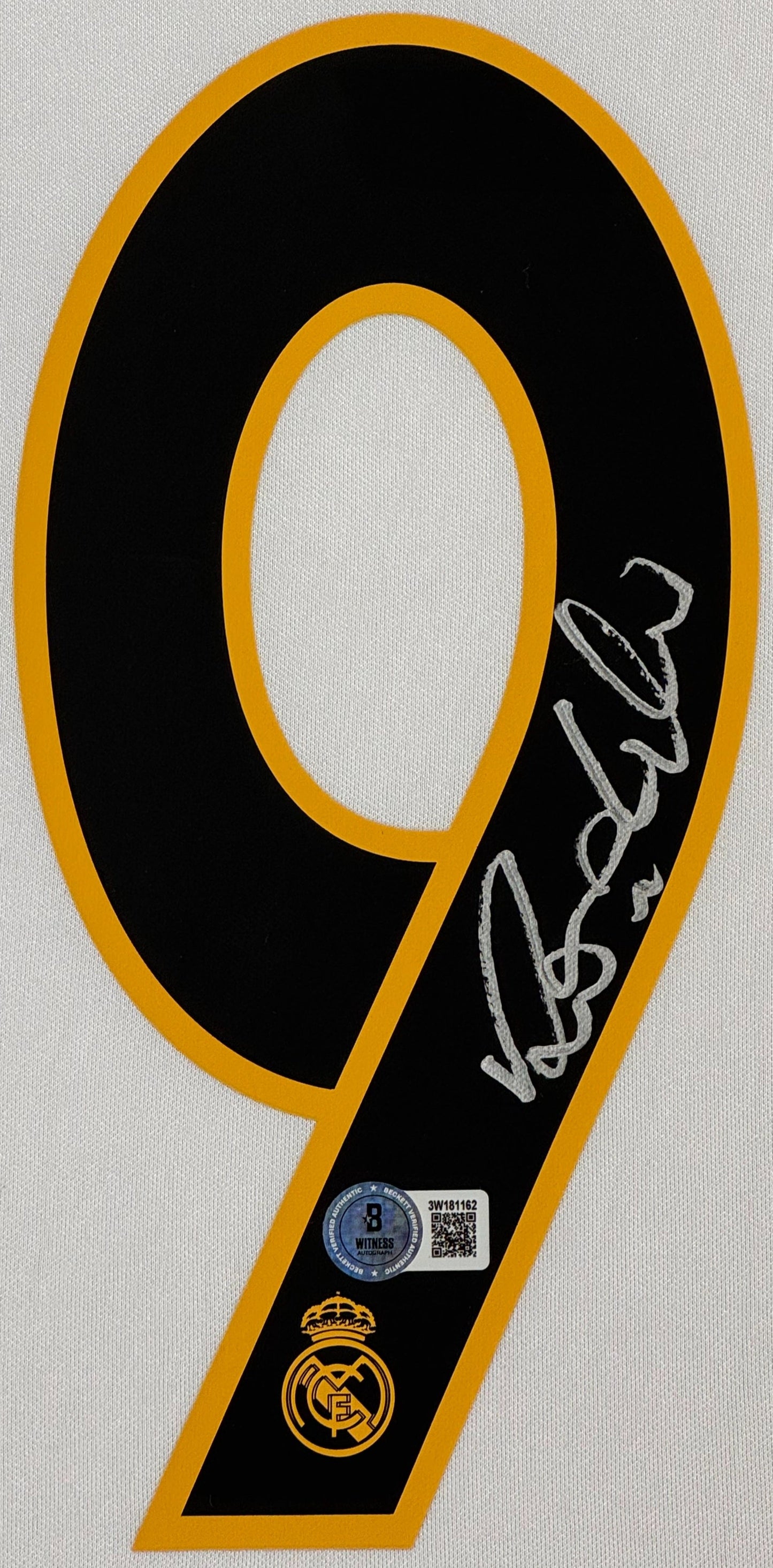 Ronaldo Nazario Signed Real Madrid Adidas Jersey Framed Beckett COA - Close up of Number