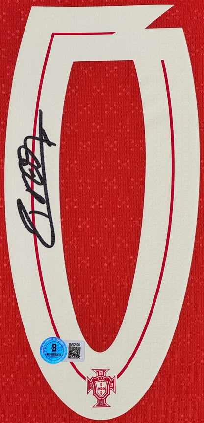 Pedro Neto Signed Portugal Puma Jersey Framed Beckett COA - Close up of Number
