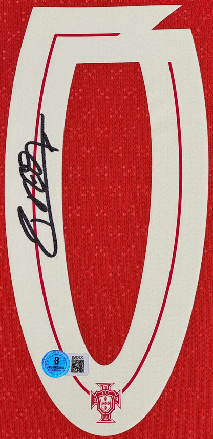 Pedro Neto Signed Portugal Puma Jersey Framed Beckett COA - Close up of Number