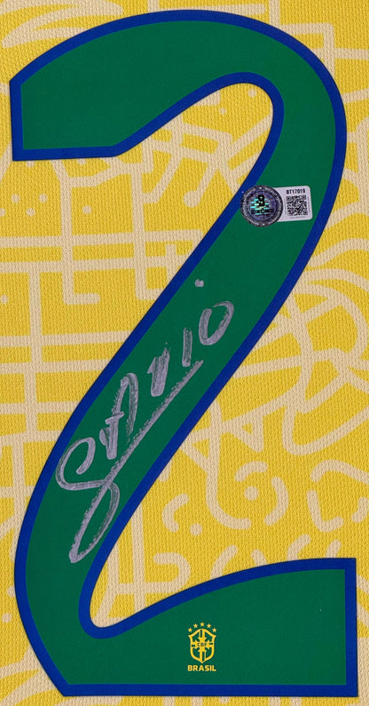 Savinho Signed Brazil Nike Jersey Framed Beckett COA - Close up of Number