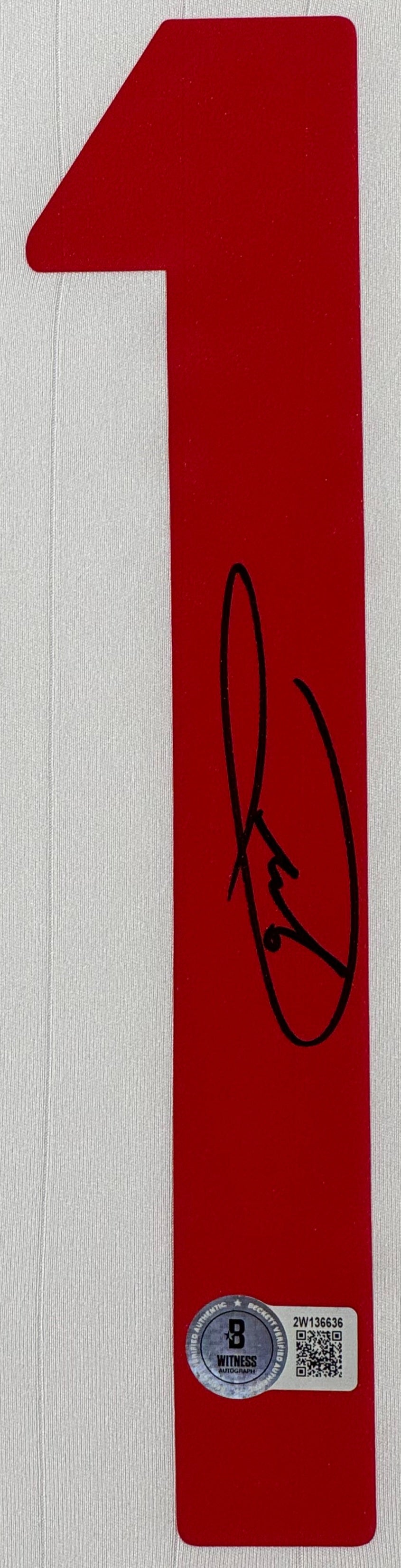 Andrea Pirlo Signed AC Milan Adidas Jersey Framed Beckett COA - Close up of Number