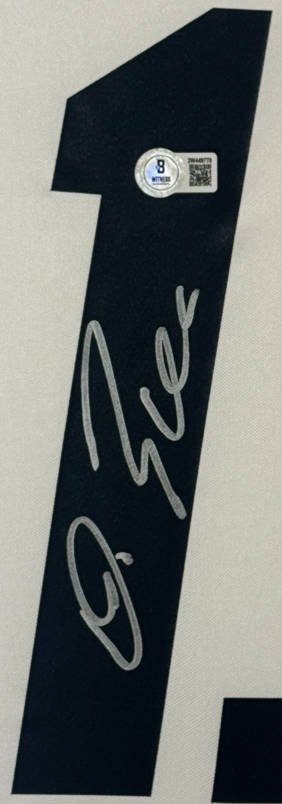Michael Ballack Signed Germany Adidas Jersey Framed Beckett COA - Close up of Number
