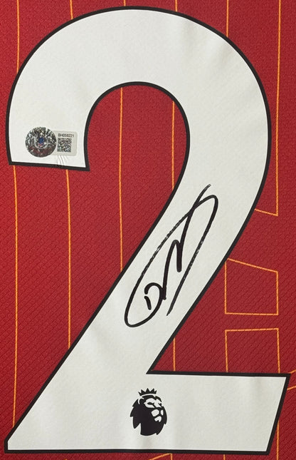 Darwin Nunez Signed Liverpool Nike Jersey Framed Beckett COA - Close up of Number