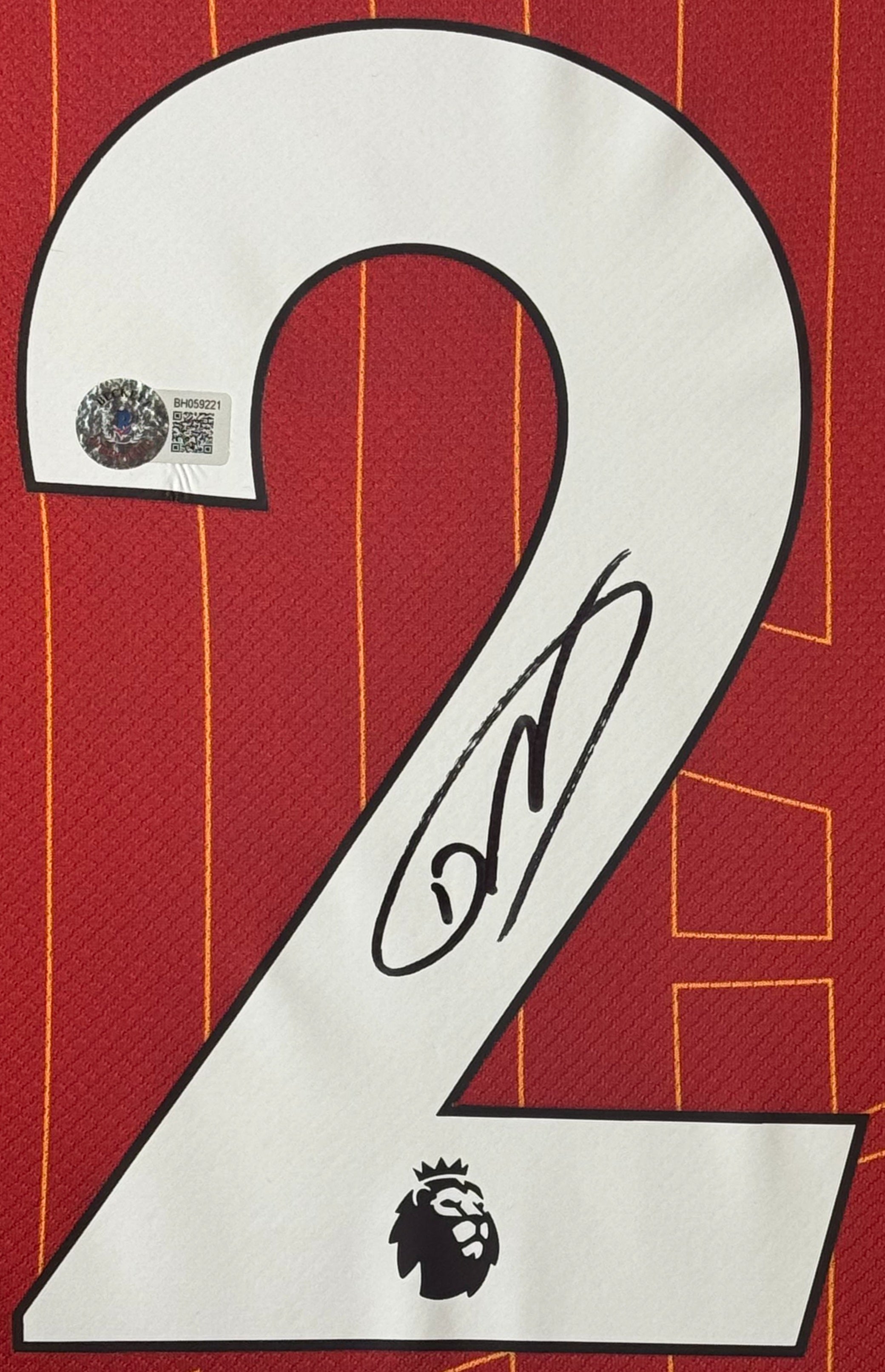 Darwin Nunez Signed Liverpool Nike Jersey Framed Beckett COA - Close up of Number