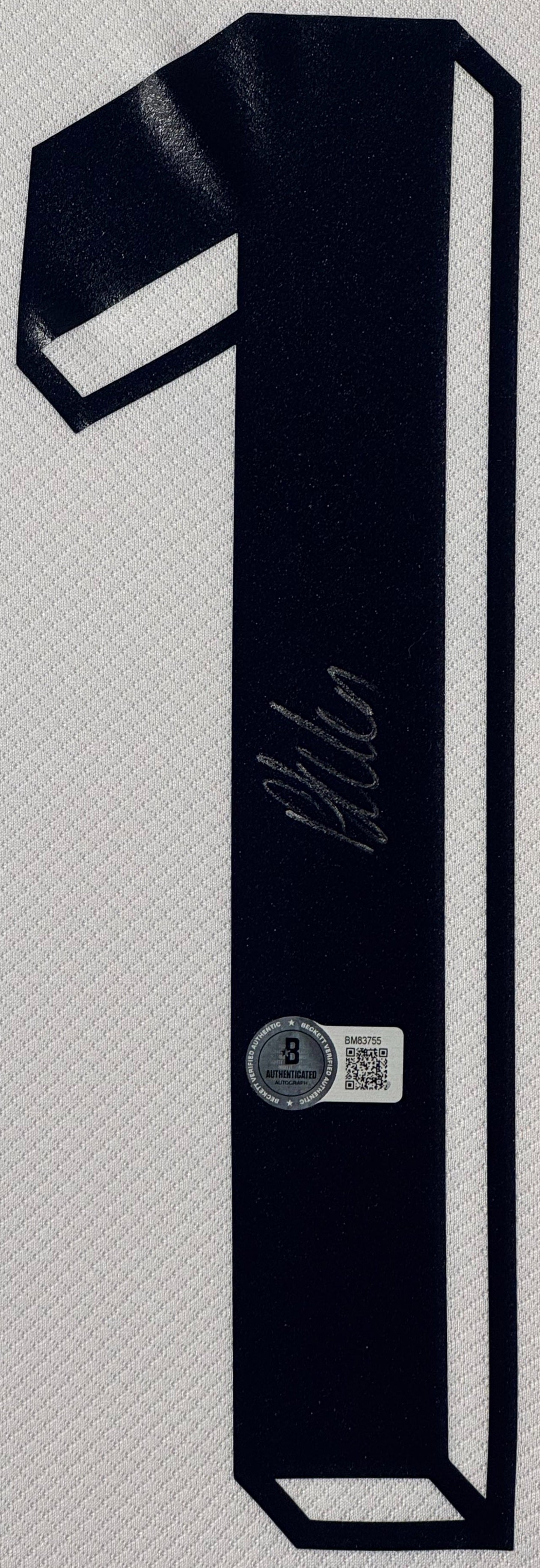 Phil Foden Signed England Jersey Framed Beckett COA - Close up of Number
