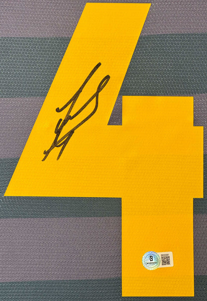 Javier Zanetti Signed Inter Milan Umbro Jersey Framed Beckett COA - Close up of Number