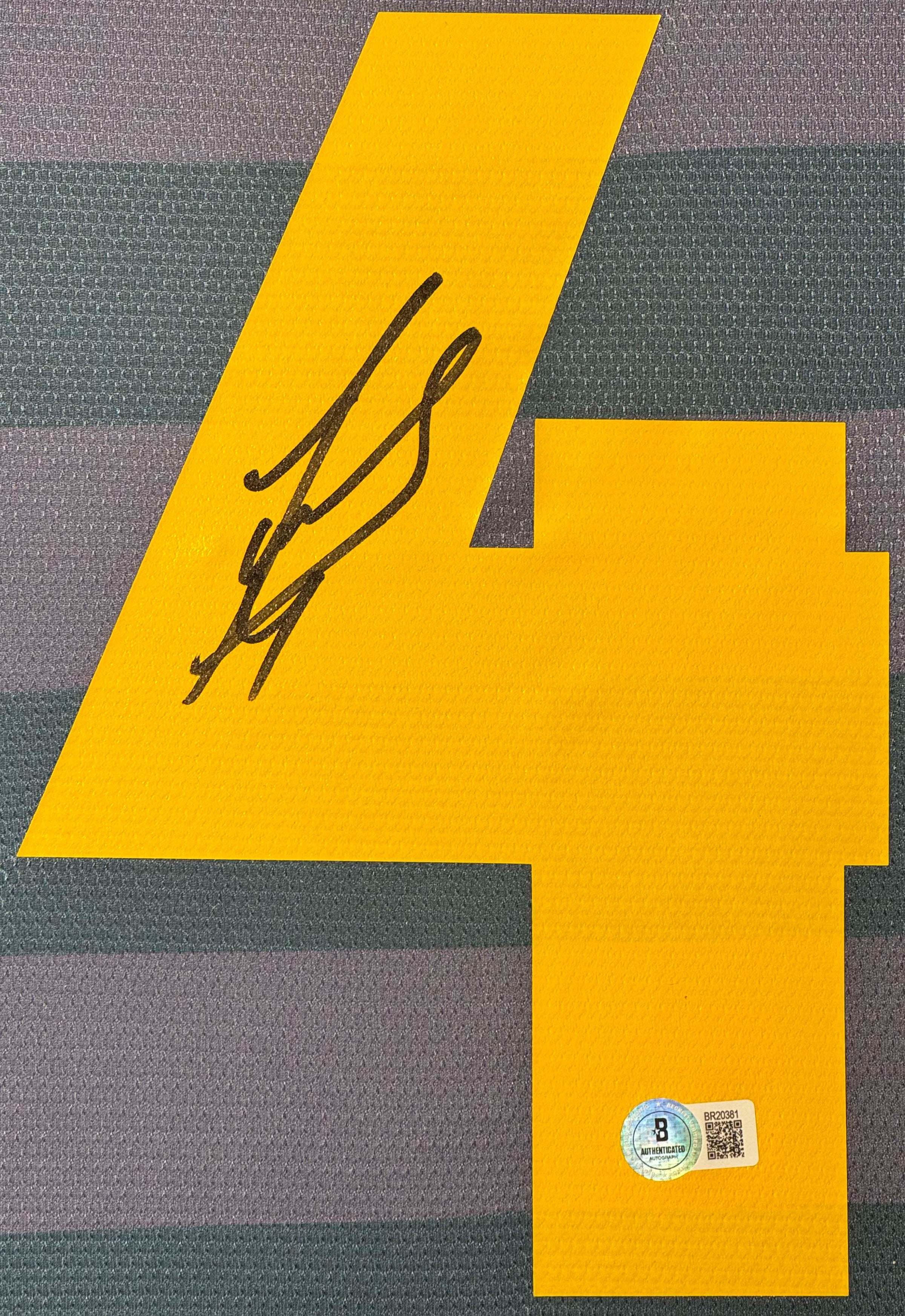 Javier Zanetti Signed Inter Milan Umbro Jersey Framed Beckett COA - Close up of Number