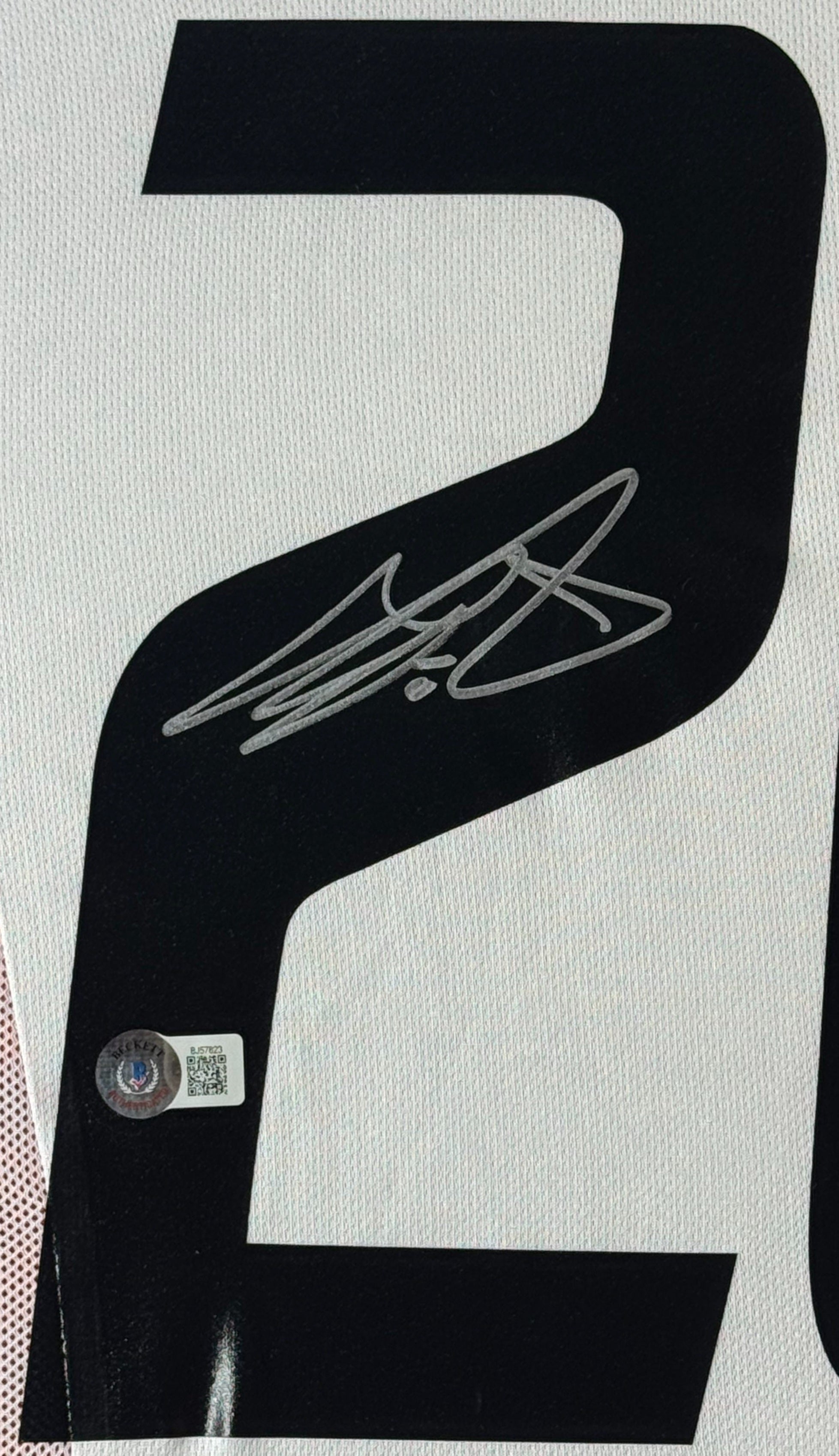 Clarence Seedorf Signed AC Milan Adidas Jersey Framed Beckett COA - Close up of Number