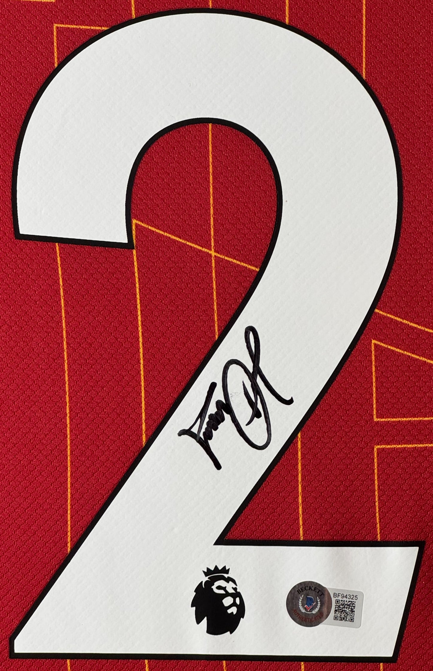 Luis Diaz Signed Liverpool Nike Jersey Framed Beckett COA - Close up of Number