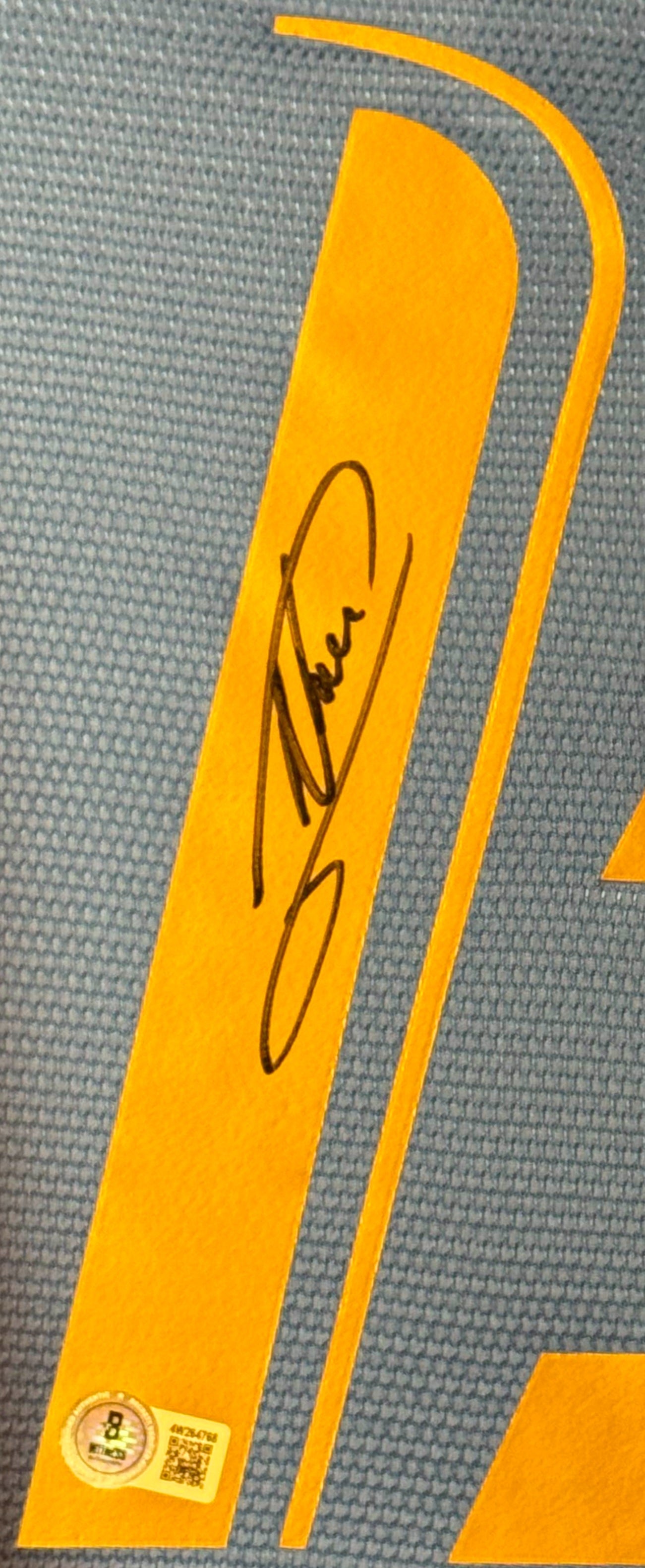 Alessandro Nesta Signed Italy Puma Jersey Framed Beckett COA - Close up of Number