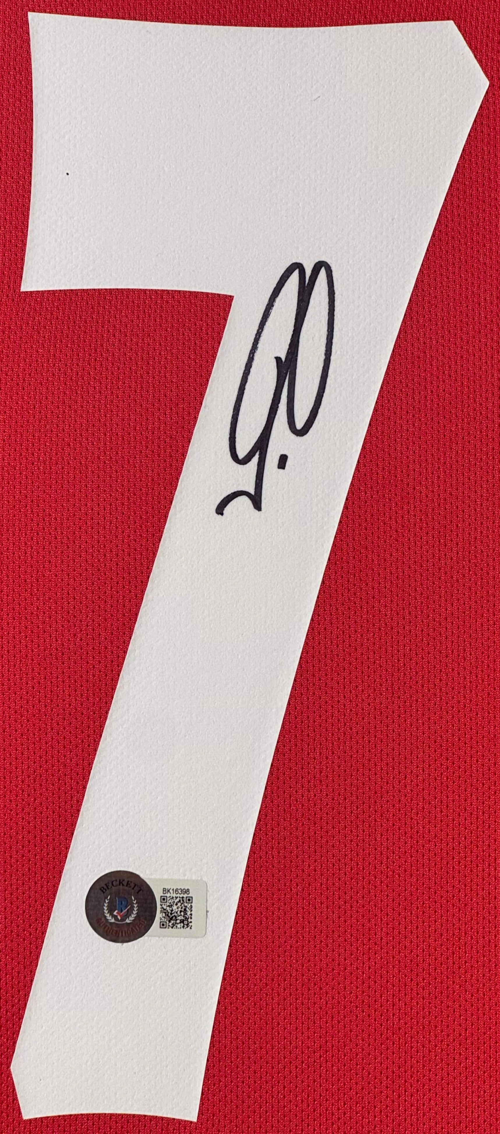 Robert Pires Signed Arsenal Nike Jersey Framed Beckett COA - Close up of Number