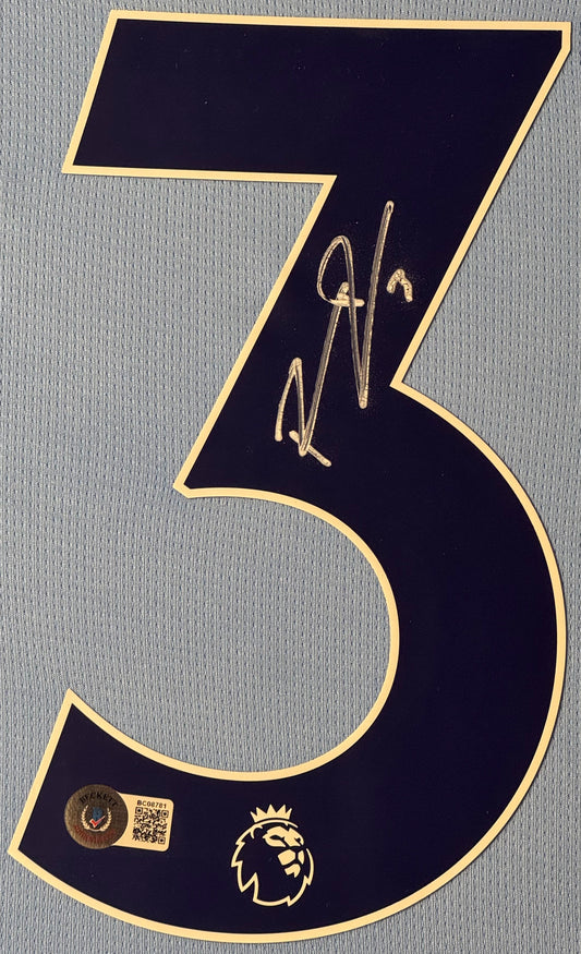 Ruben Dias Signed Manchester City Puma Jersey Framed Beckett COA - Close up of Number