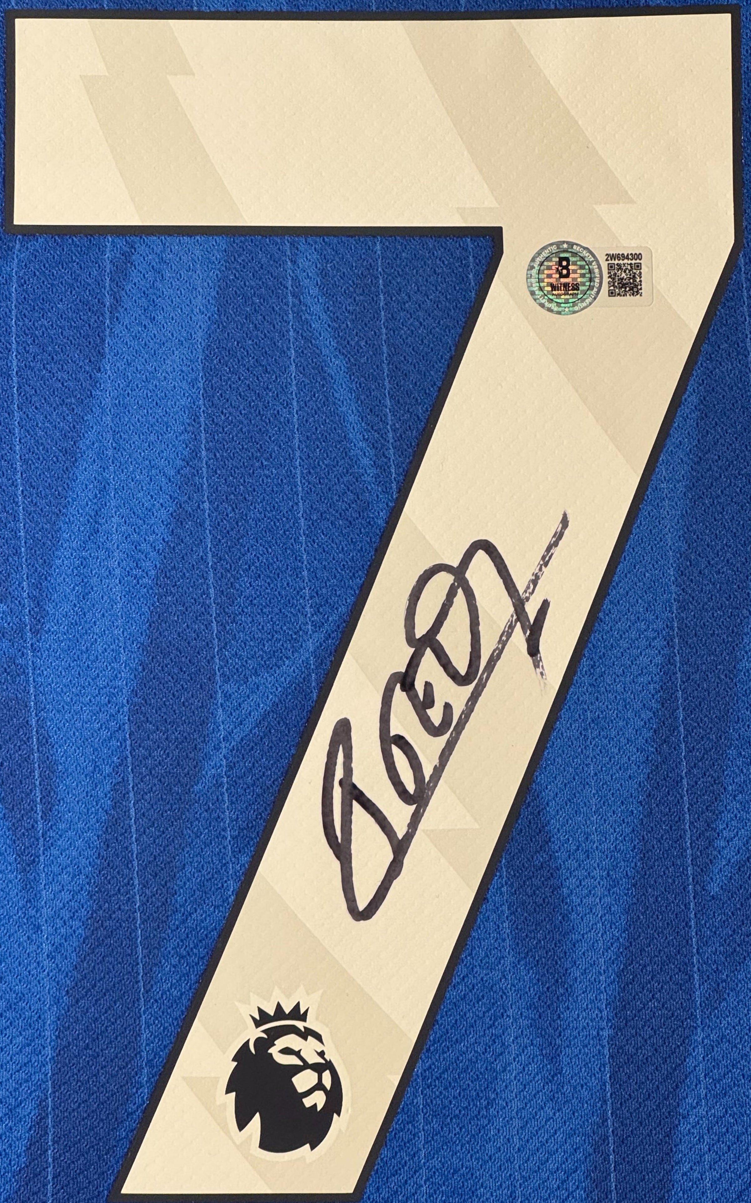Pedro Neto Signed Chelsea Nike Jersey Framed Beckett COA - Close up of Number