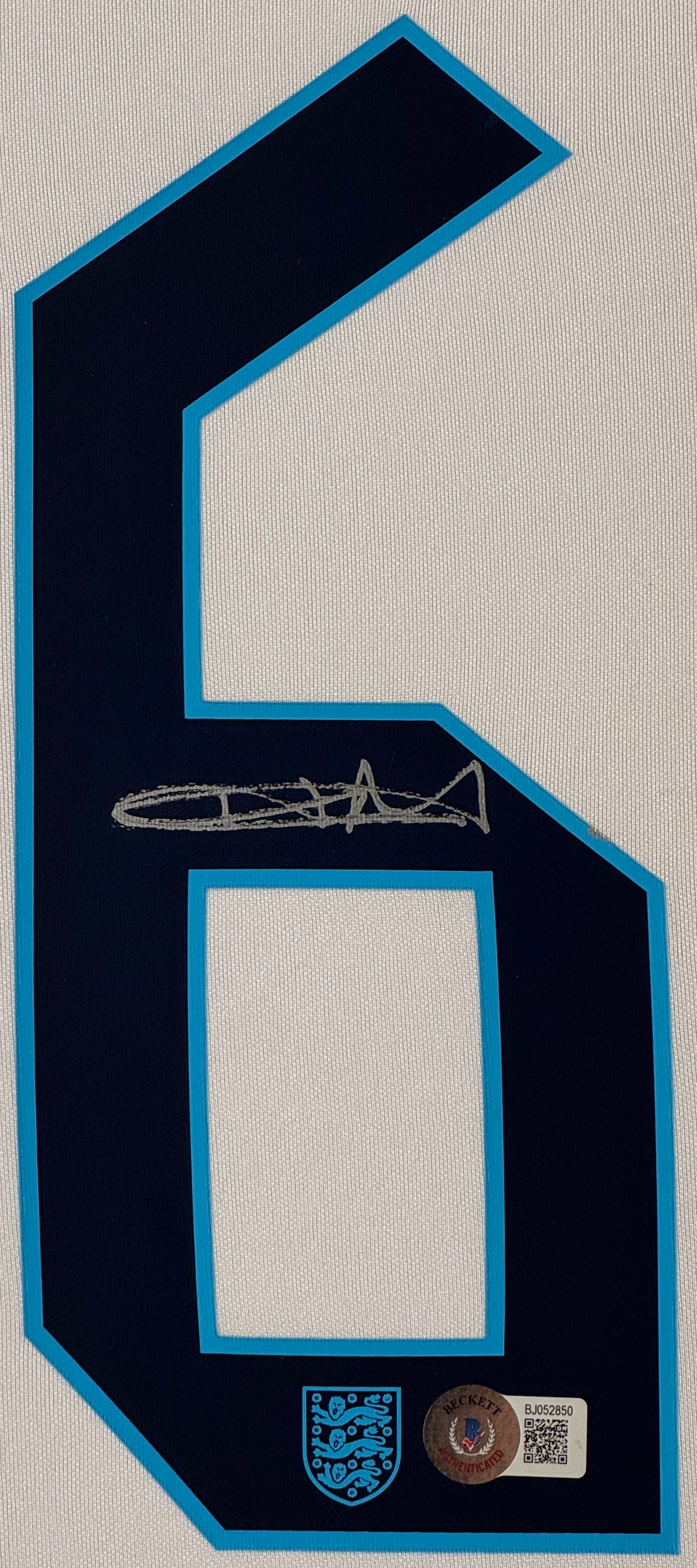 Harry Maguire Signed England Nike Jersey Framed Beckett COA - Close up of Number