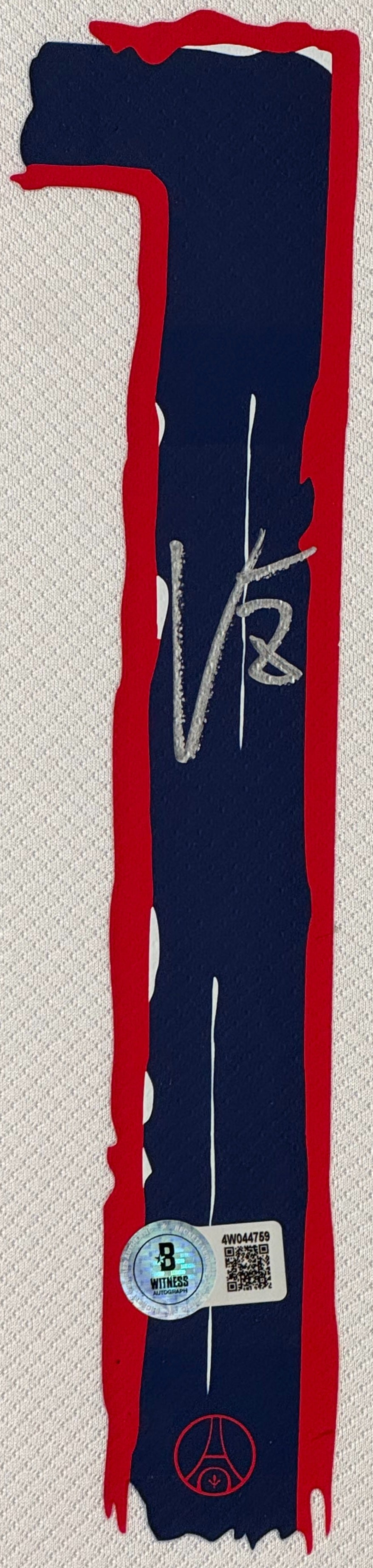 Vitinha Signed PSG Nike Jersey Framed Beckett COA - Close up of Number