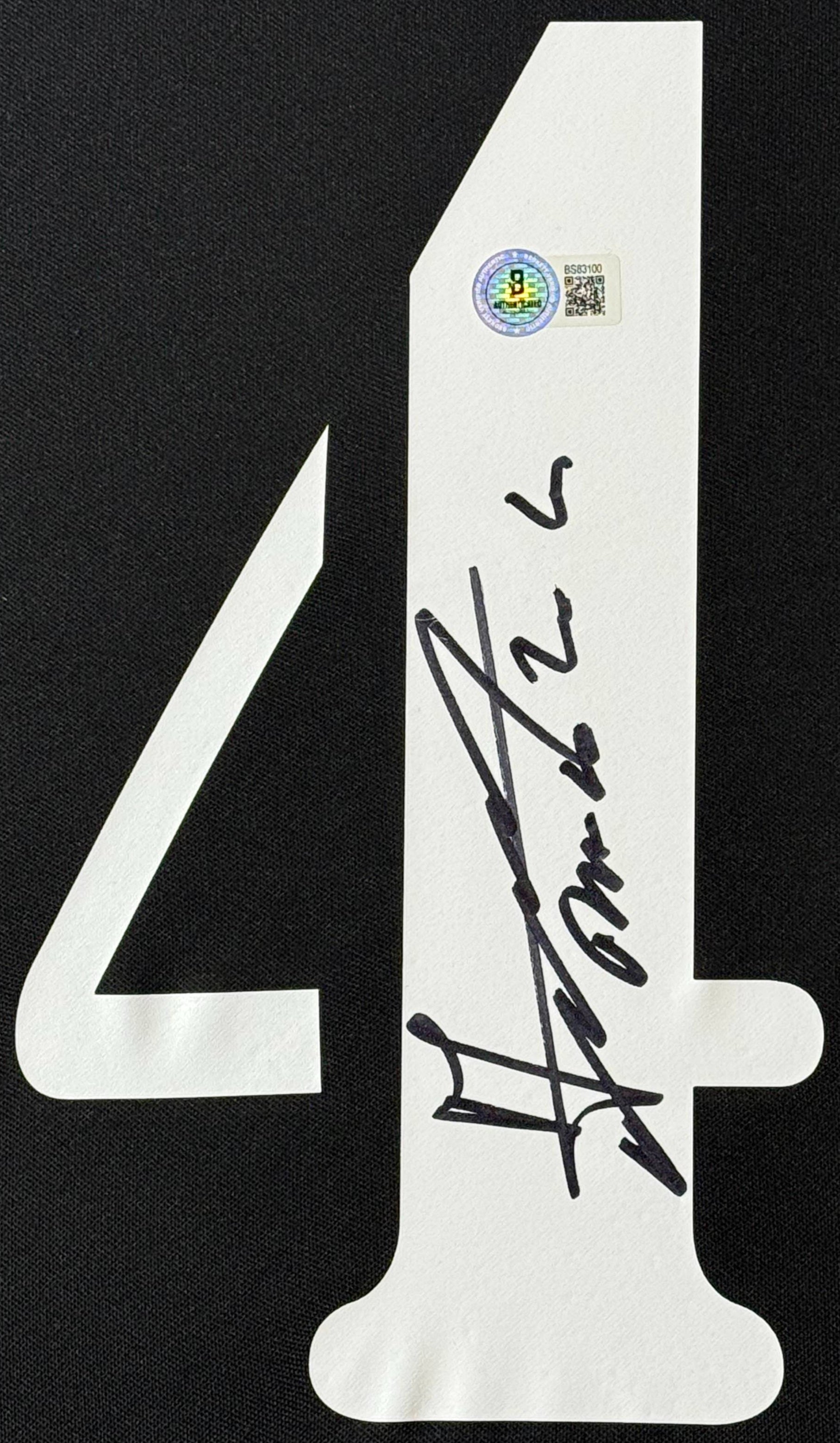 Claude Makelele Signed Real Madrid Adidas Jersey Framed Beckett COA - Close up of Number