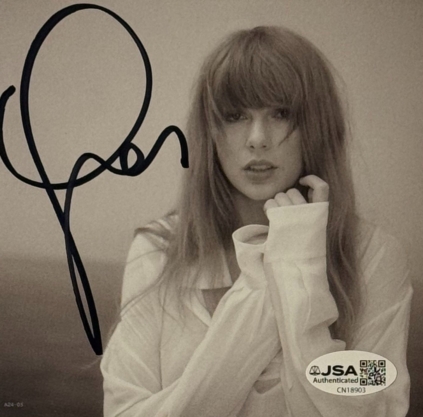 Taylor Swift Signed The Tortured Poets Department CD Insert Framed JSA COA - Close up of Number