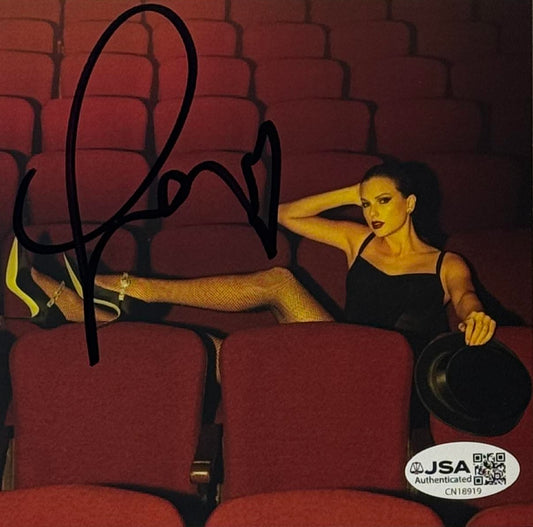 Taylor Swift Signed The Life Of A Showgirl #4 CD Insert Framed JSA COA - Close up of Number