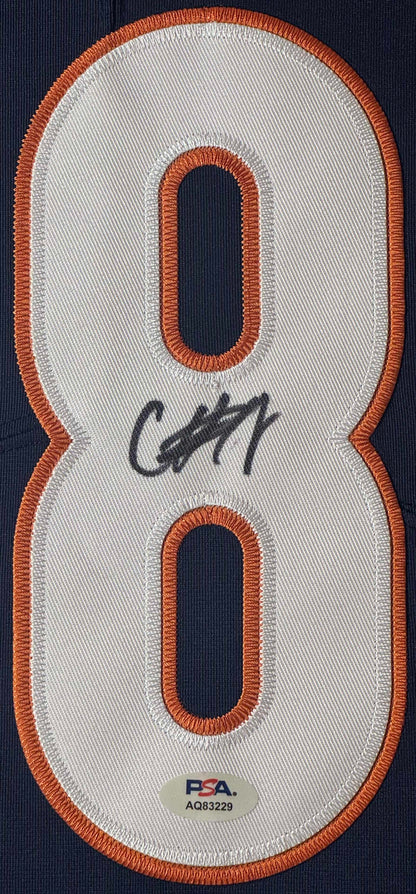 Caleb Williams Signed Chicago Bears Nike Jersey Framed PSA COA - Close up of Number