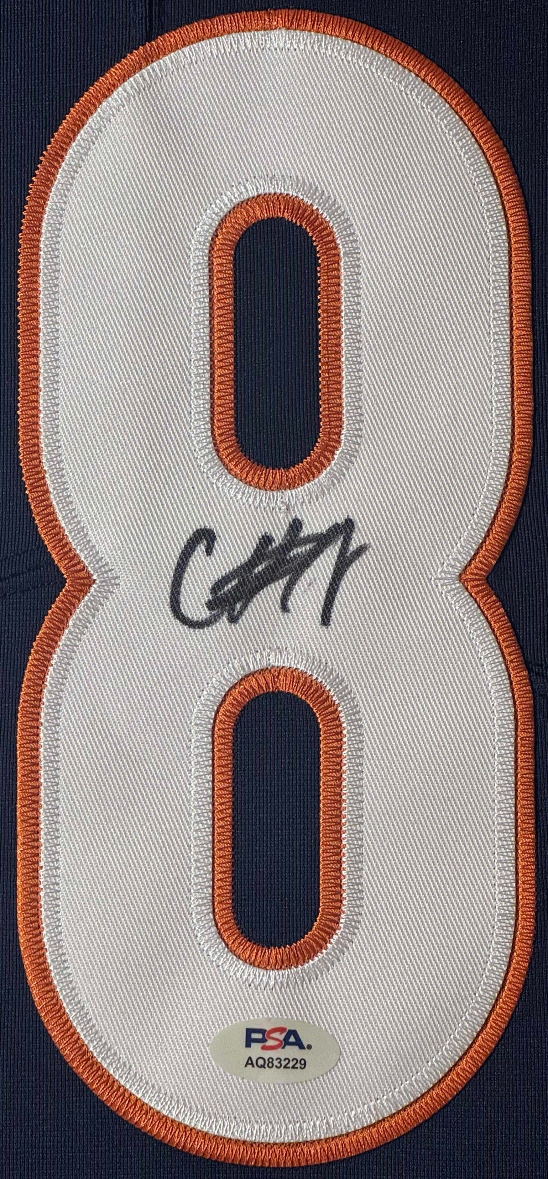 Caleb Williams Signed Chicago Bears Nike Jersey Framed PSA COA - Close up of Number