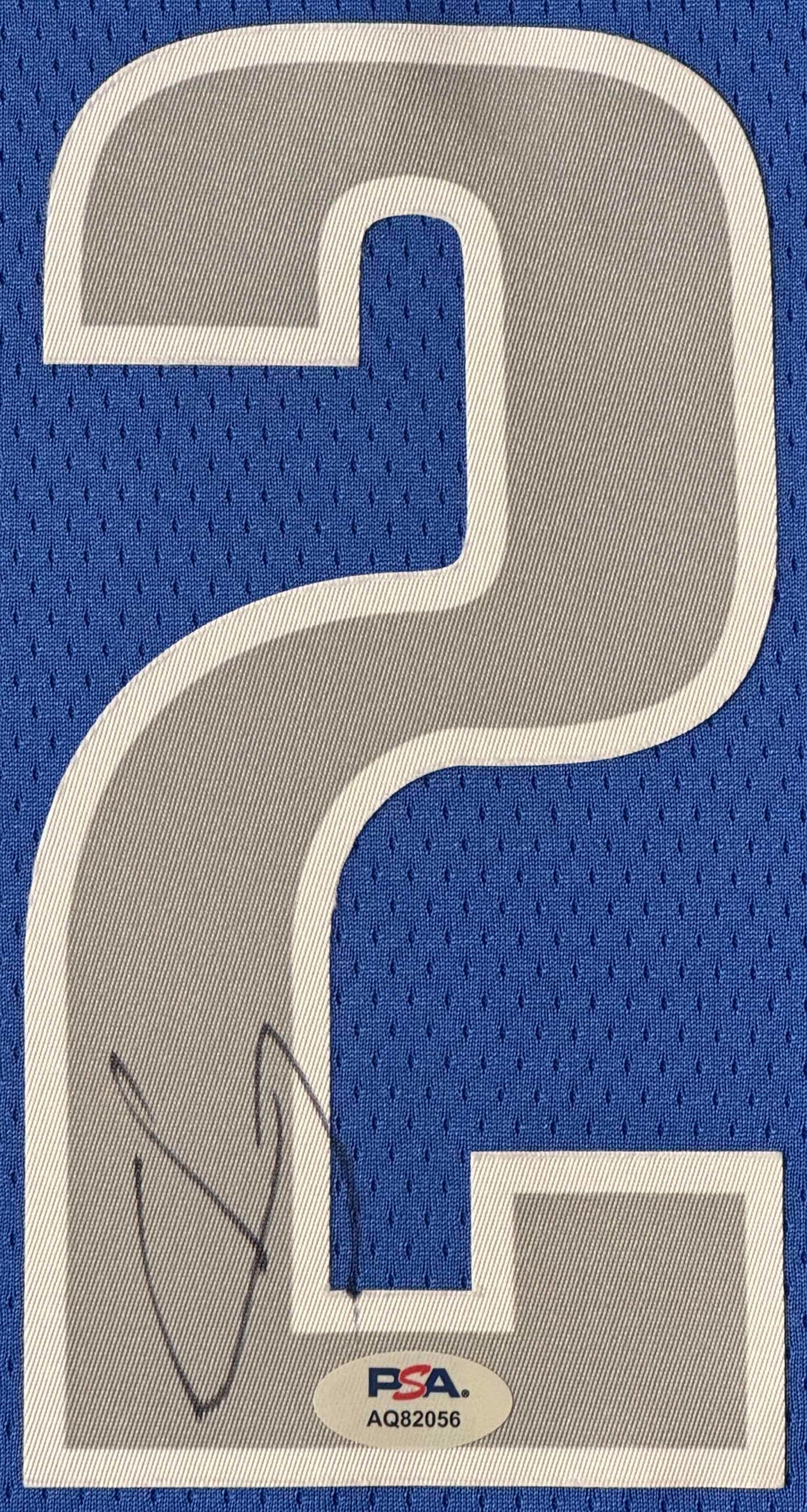 Cooper Flagg Signed Dallas Mavericks Nike Jersey Framed PSA COA - Close up of Number