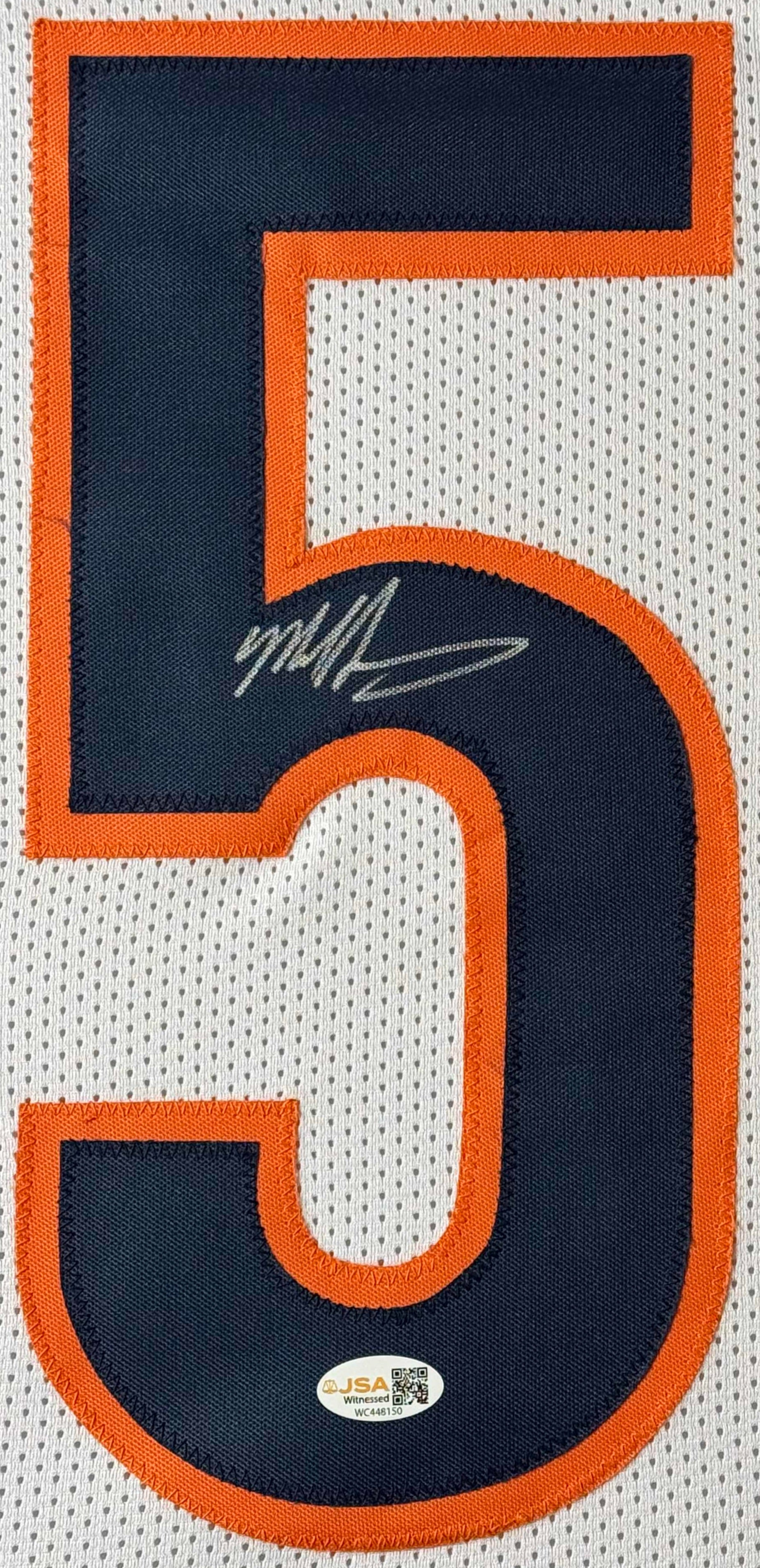Mike Singletary Signed Chicago Bears Jersey Framed JSA COA - Close up of Number