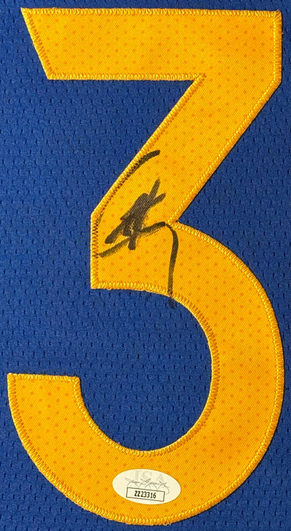 Stephen Curry Signed Golden State Warriors Jersey Framed JSA LOA & COA - Close up of Number