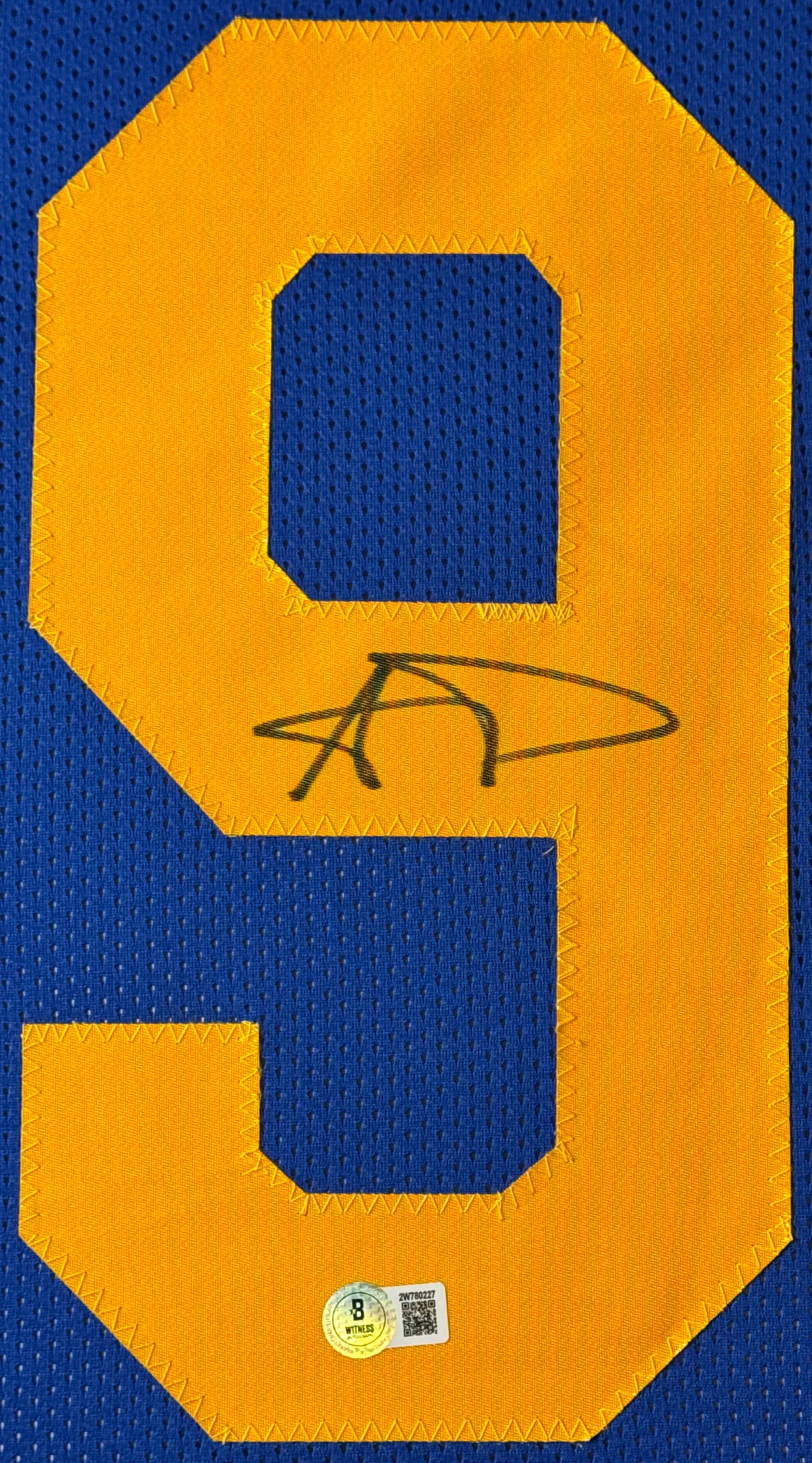 Aaron Donald Signed Los Angeles Rams Jersey Framed Beckett COA - Close up of Number