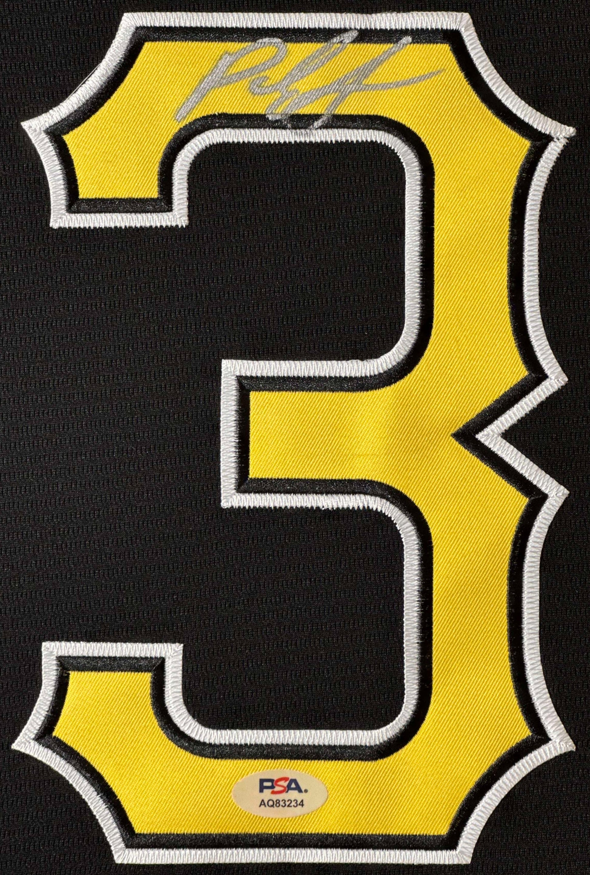Paul Skenes Signed Pittsburgh Pirates Nike Jersey Framed PSA COA - Close up of Number