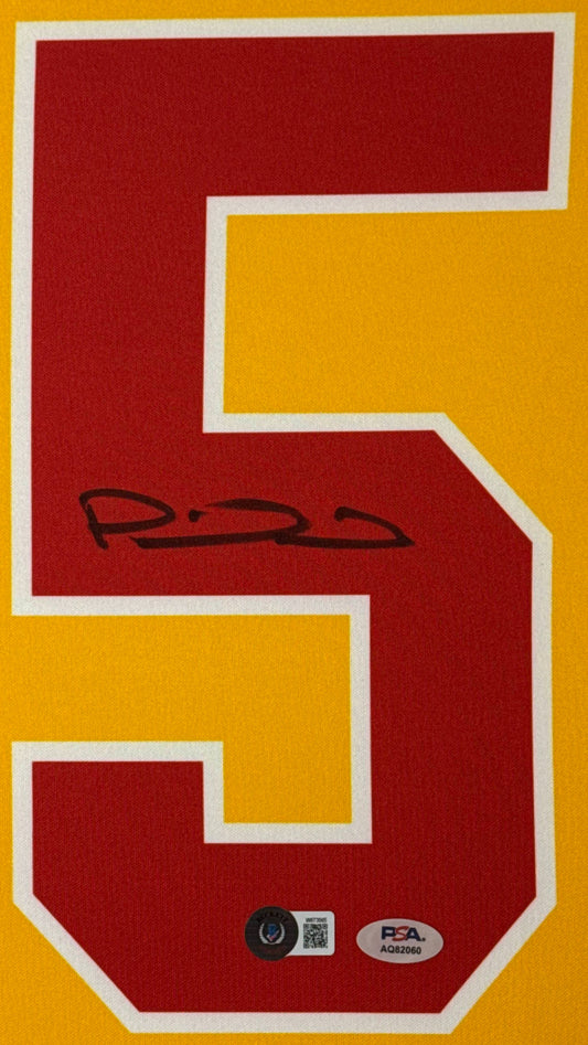 Patrick Mahomes Signed Kansas City Chiefs Nike Jersey Framed Beckett & PSA COA - Close up of Number
