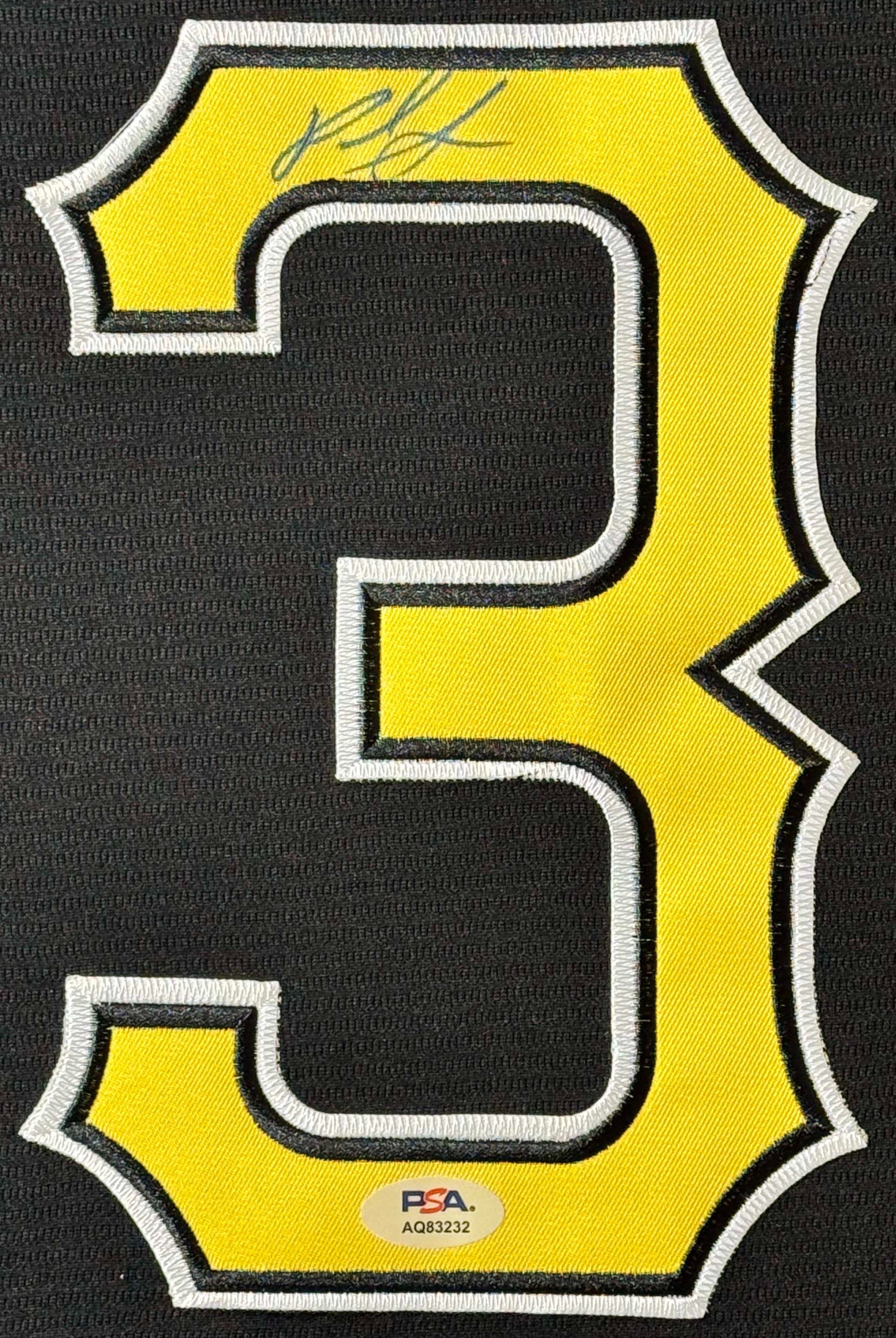Paul Skenes Signed Pittsburgh Pirates Nike Jersey Framed PSA COA - Close up of Number