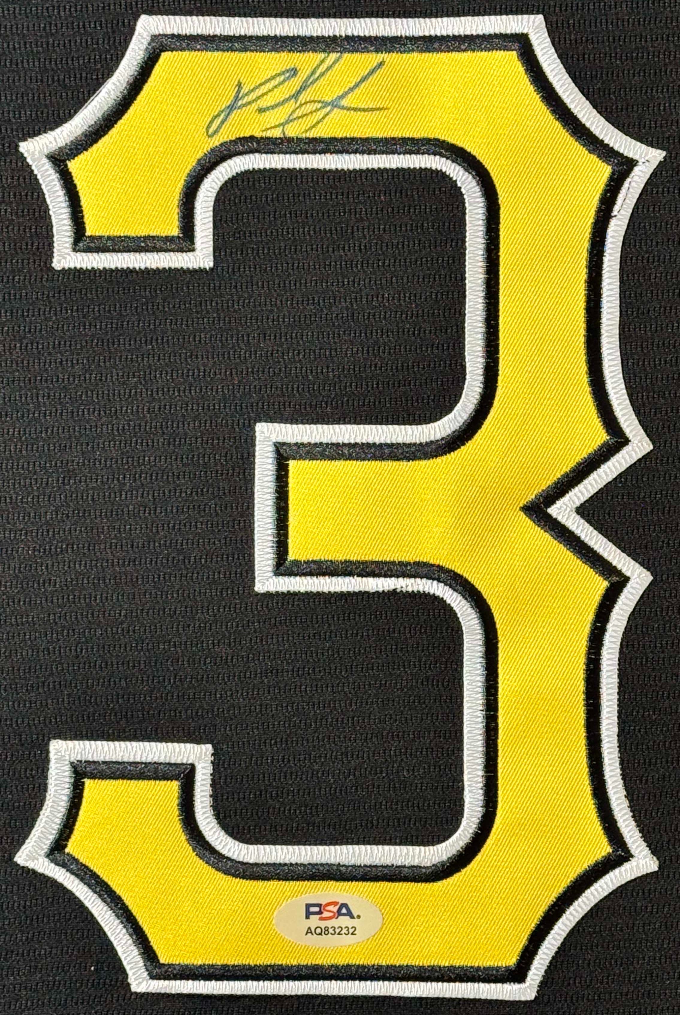 Paul Skenes Signed Pittsburgh Pirates Nike Jersey Framed PSA COA - Close up of Number