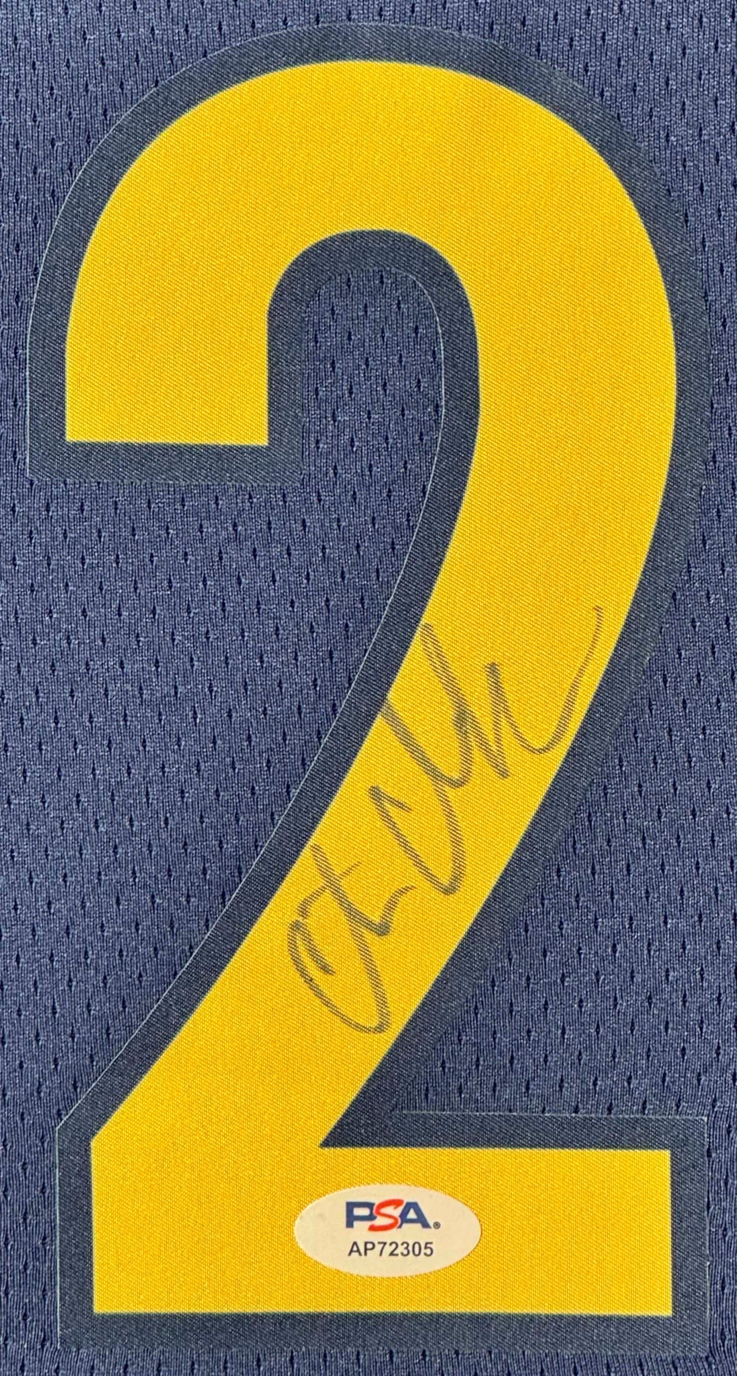 Caitlin Clark Signed Indiana Fever Nike Jersey Framed PSA COA - Close up of Number