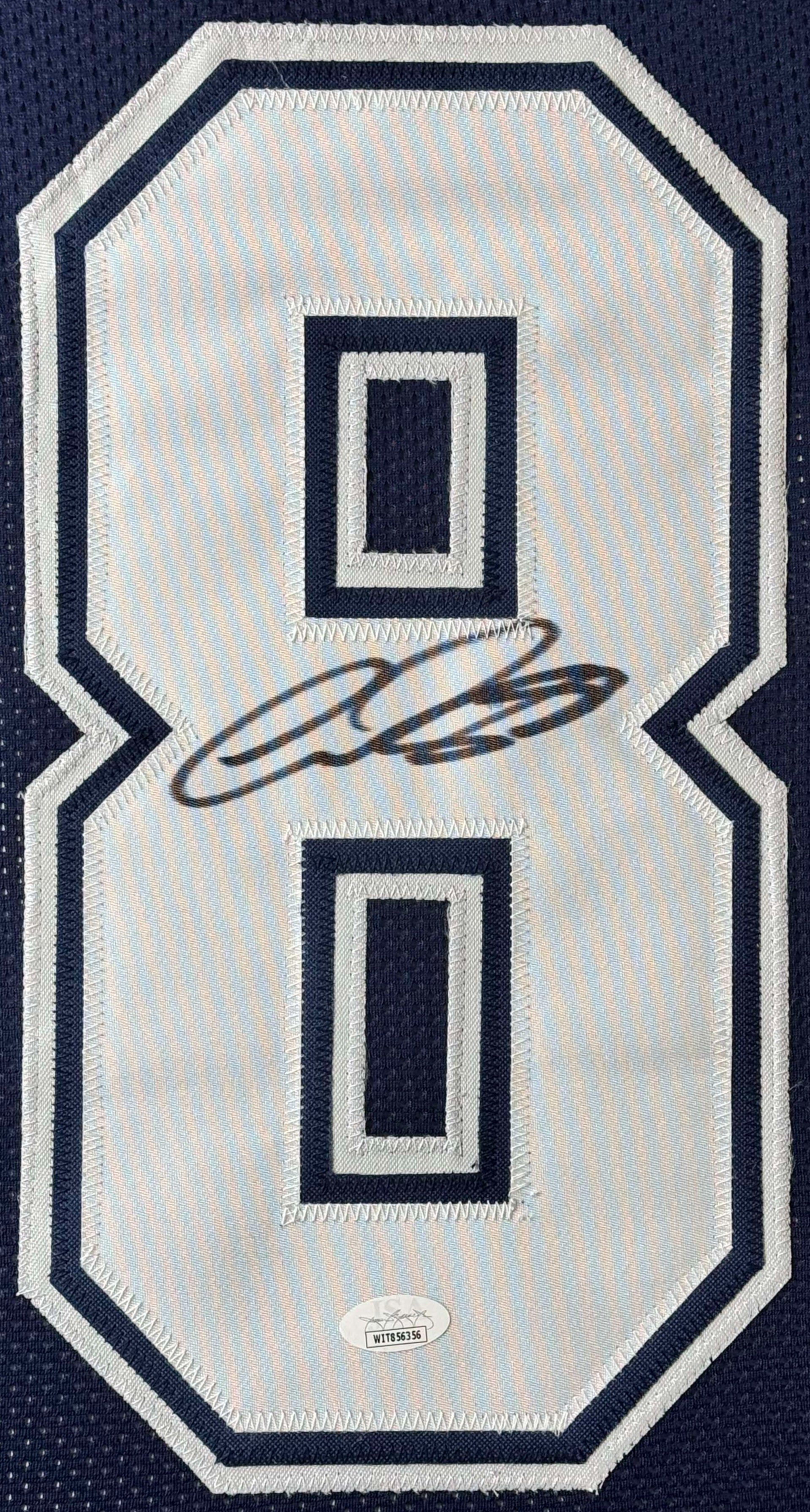 CeeDee Lamb Signed Dallas Cowboys Jersey Framed JSA COA - Close up of Number