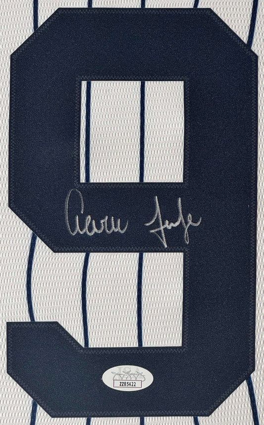 Aaron Judge Signed New York Yankees Nike Jersey Framed JSA LOA & COA - Close up of Number