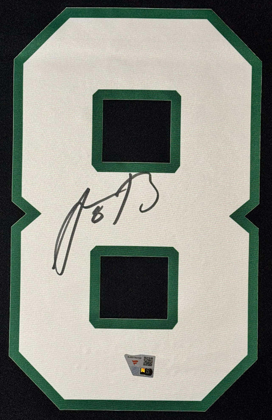 Aaron Rodgers Signed New York Jets Nike Jersey Framed Fanatics COA - Close up of Number