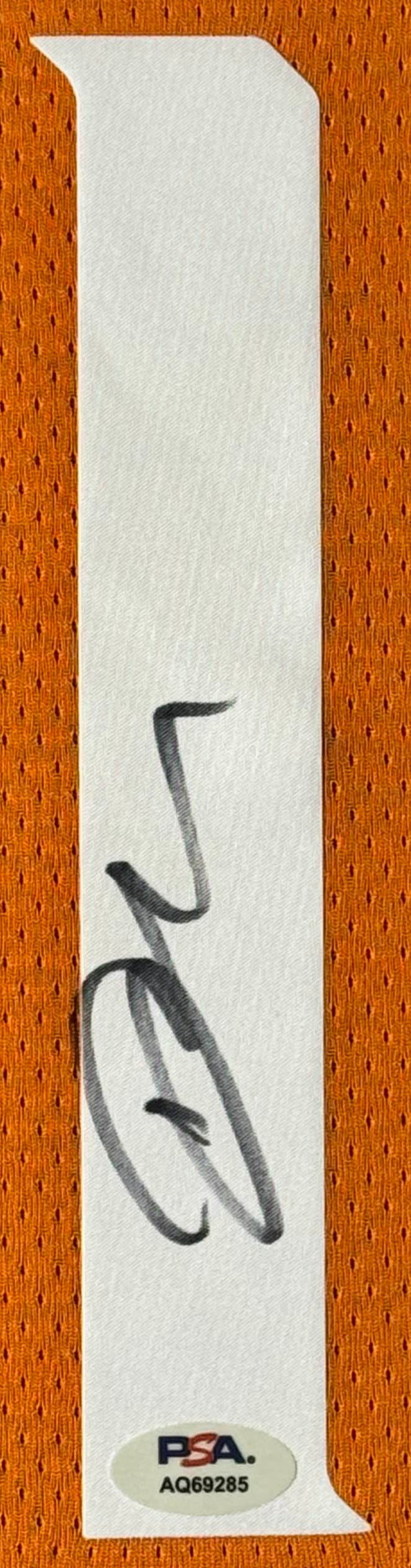 Devin Booker Signed Phoenix Suns Nike Jersey Framed PSA COA - Close up of Number