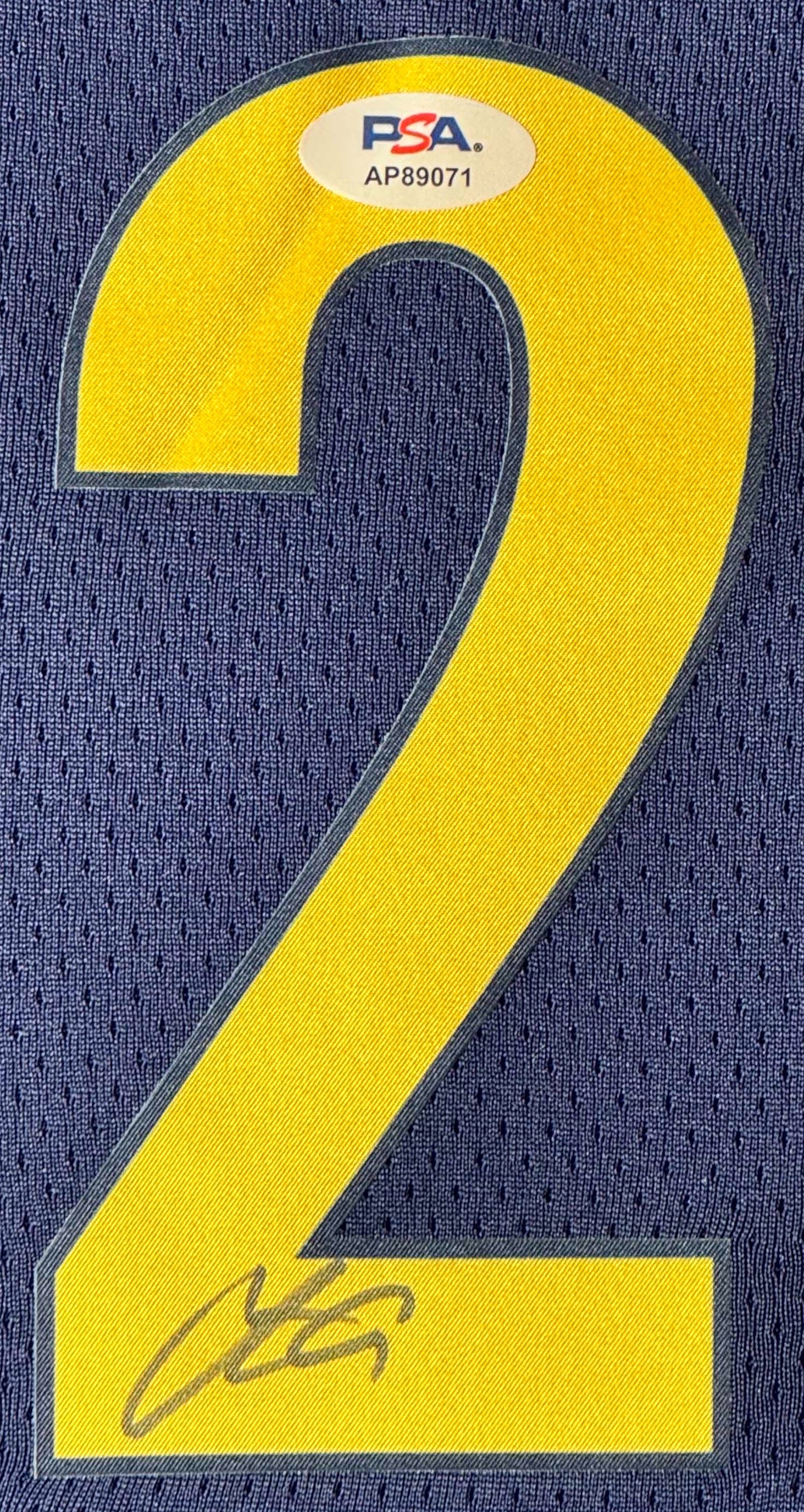 Caitlin Clark Signed Indiana Fever Nike Jersey Framed PSA COA - Close up of Number